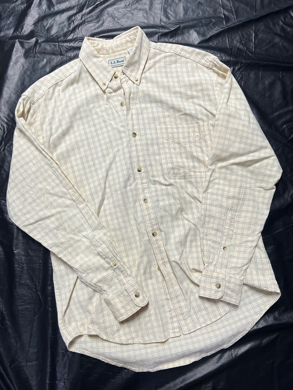 엘엘빈 베이지 코튼 버튼다운 셔츠 M 상품이미지1