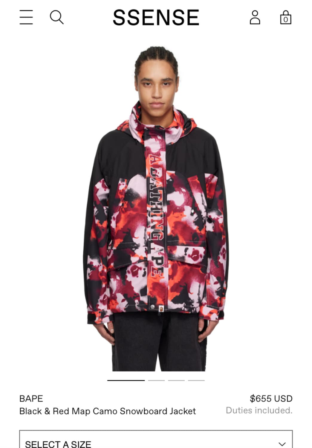 베이프 스노우보드 자켓 레드 L 상품이미지1