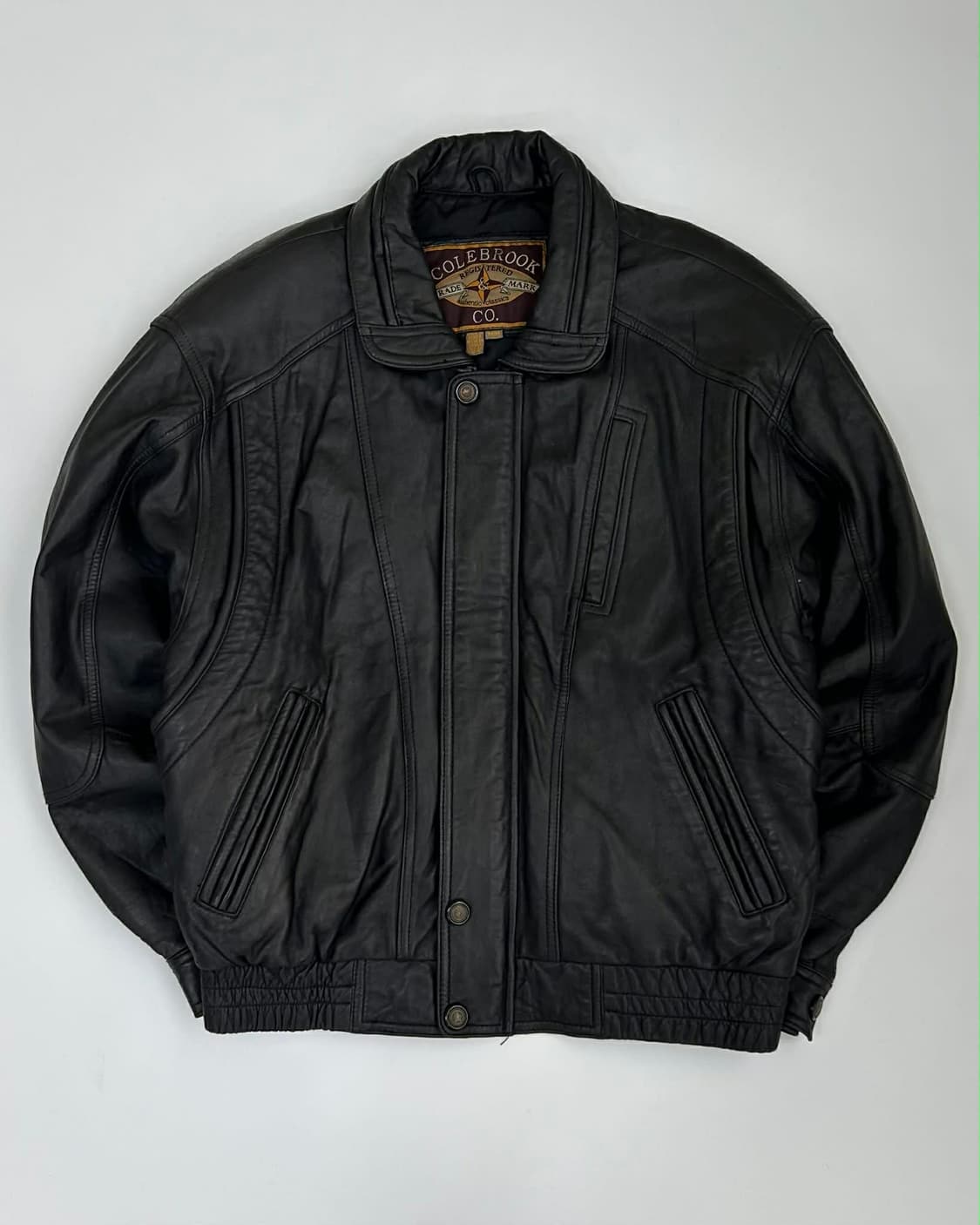 [M] 빈티지 가죽 콜브룩 블루종 자켓 상품이미지1