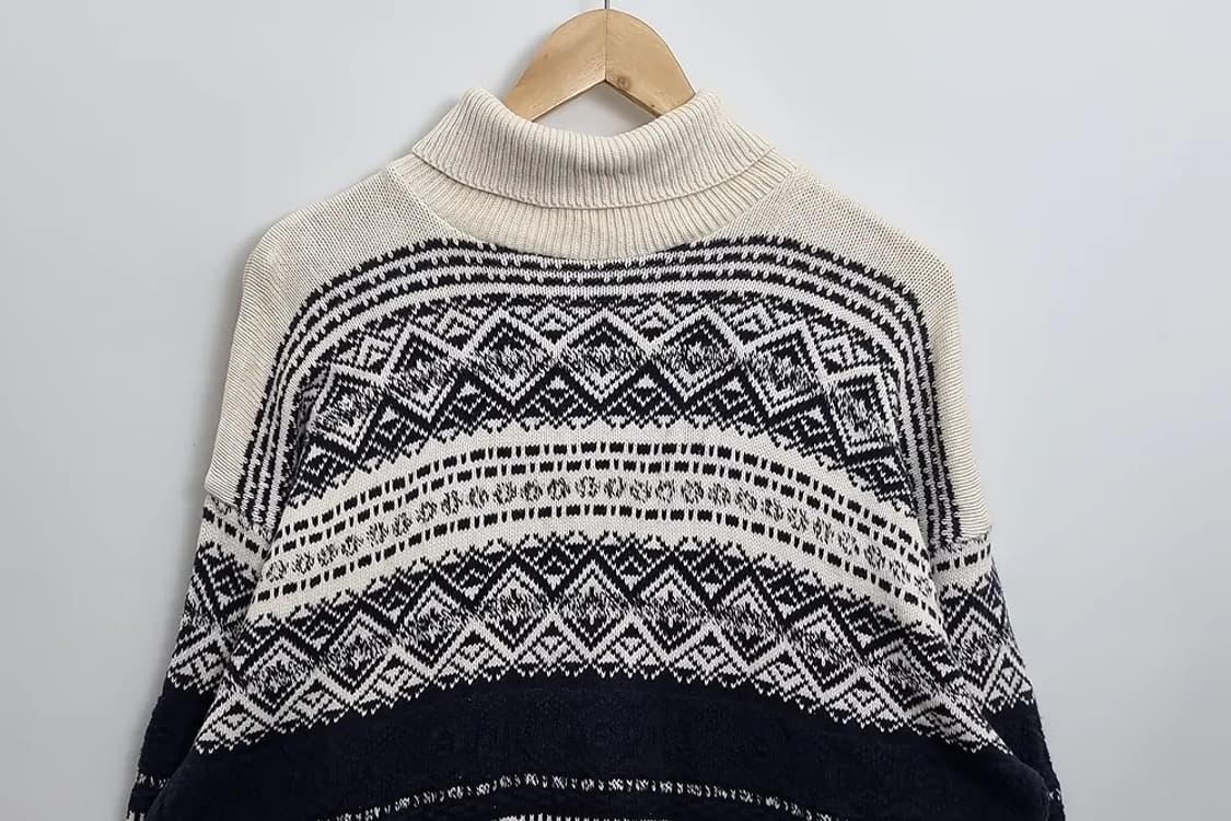 TT&CO 빈티지 에스닉 베이지 니트 코튼 100% 상품이미지3