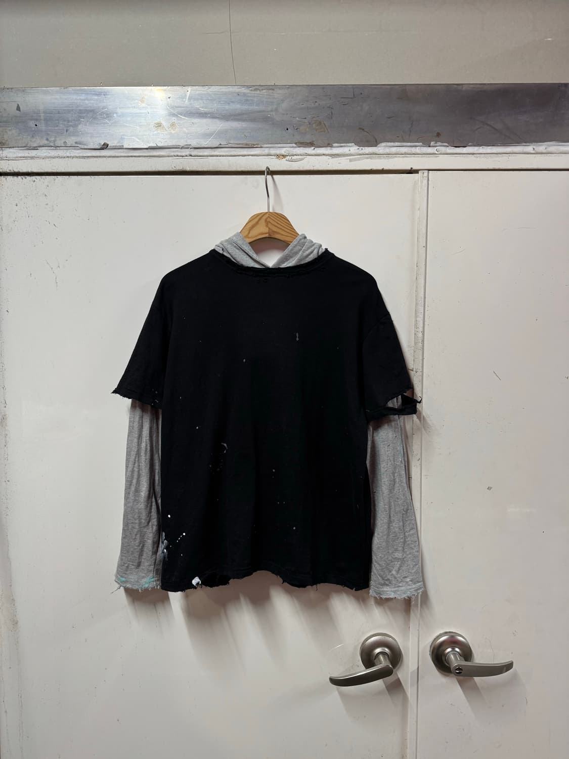 빈티지 레이어드 후드티 상품이미지1