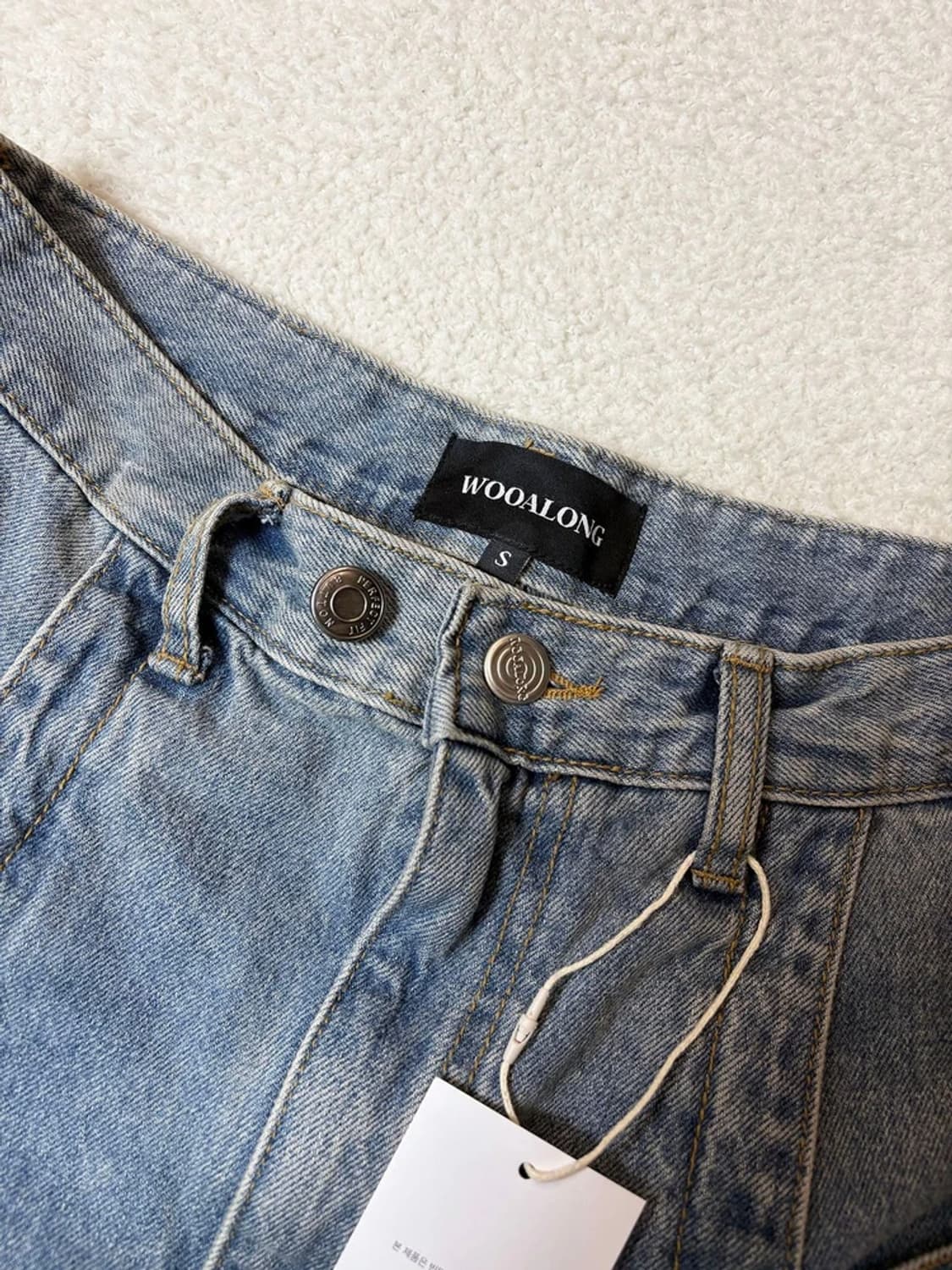 우알롱 24ss 워싱 커브드 포켓 와이드 데님 팬츠 PN6602 상품이미지4