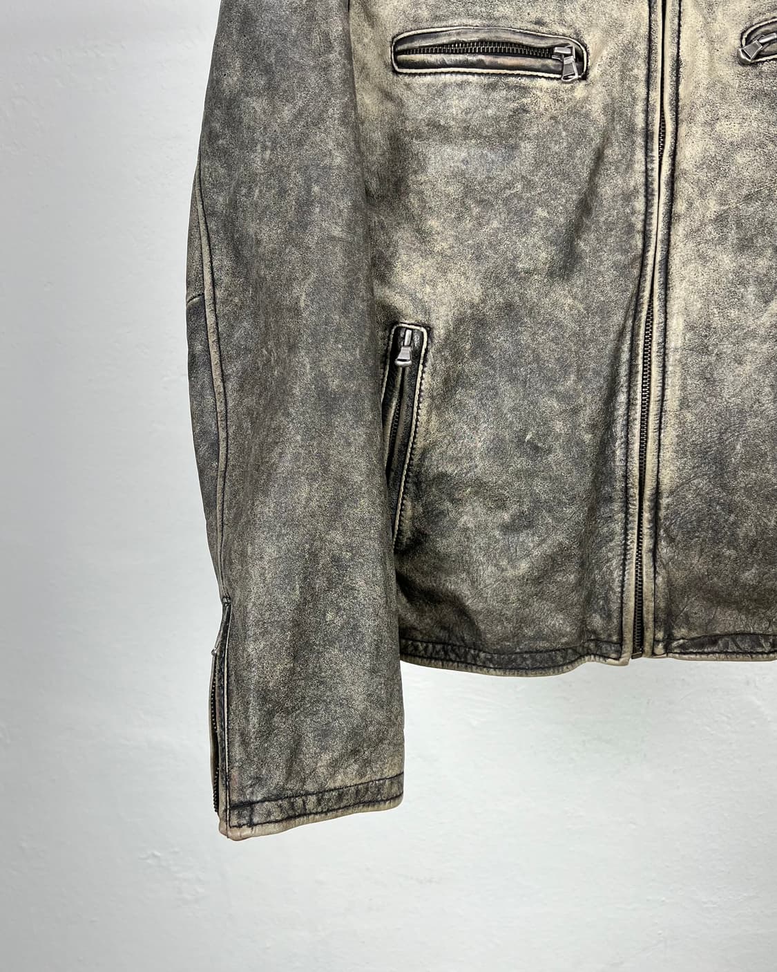 엘 옴므  카페레이서 카우하이드 싱글 바이커 자켓 상품이미지4