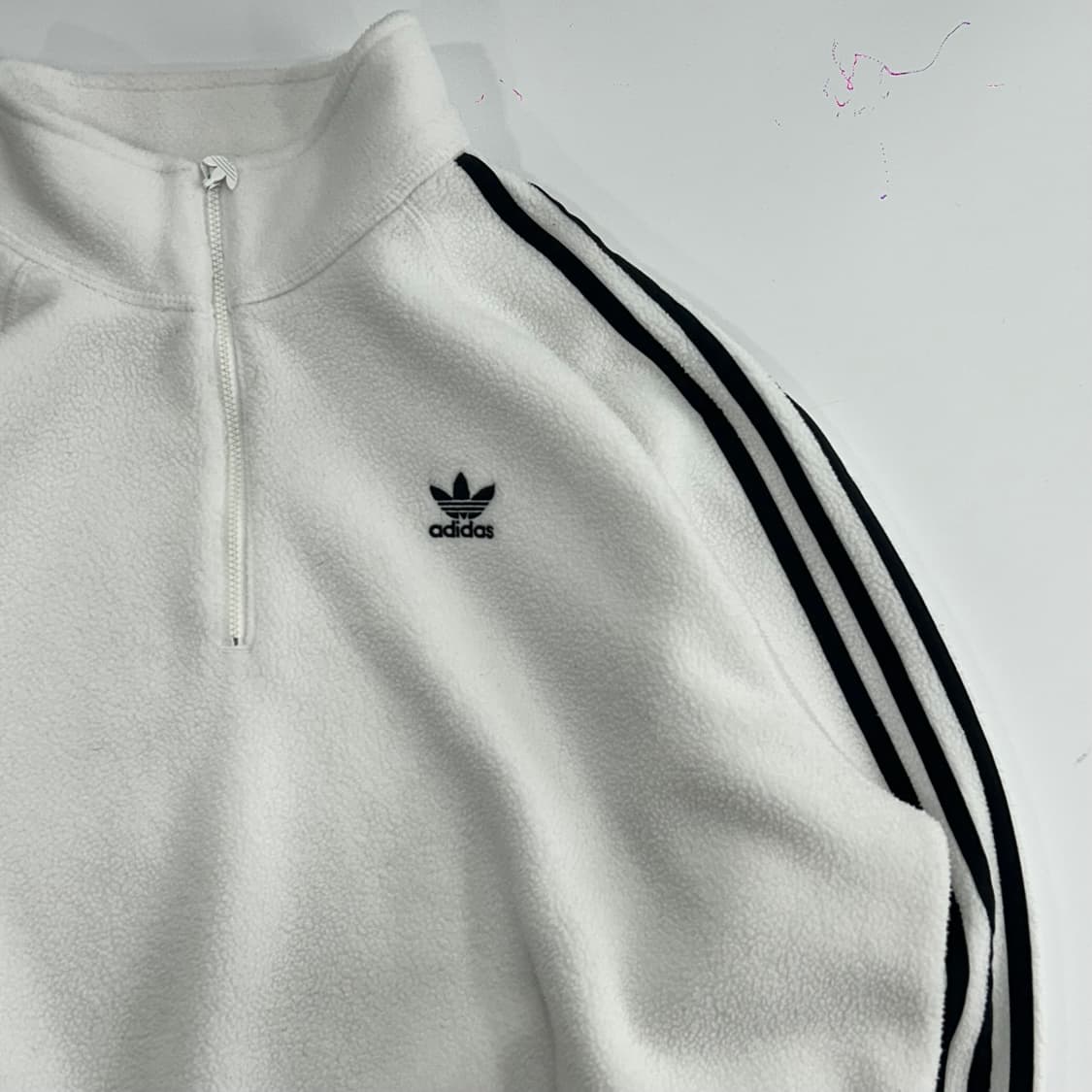 Adidas 아디다스 파이어버드 화이트 후리스 반집업 상품이미지4