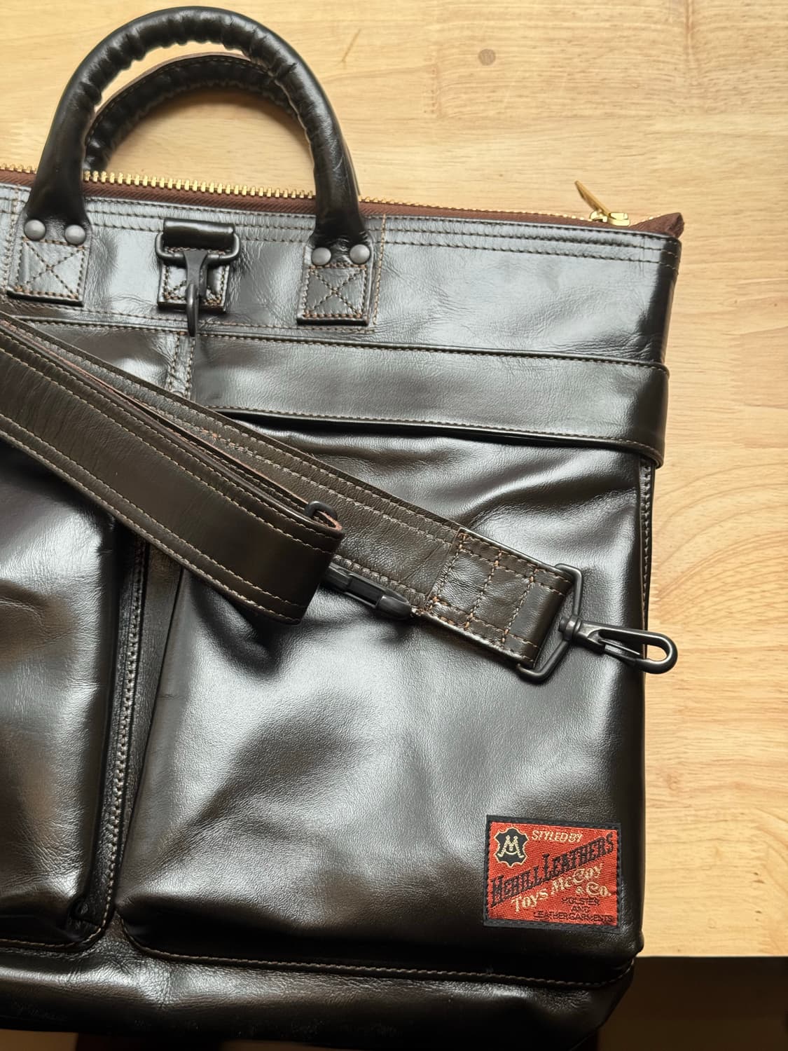 토이즈맥코이 브라운 레더 헬멧백 상품이미지4