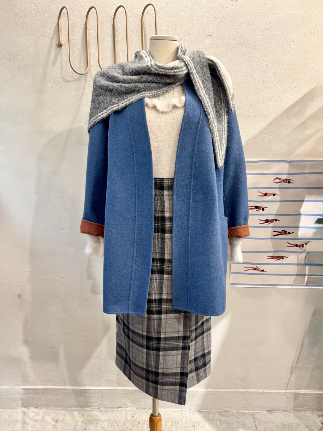 japan vintage 핸드메이드 노카라 하프코트 상품이미지1