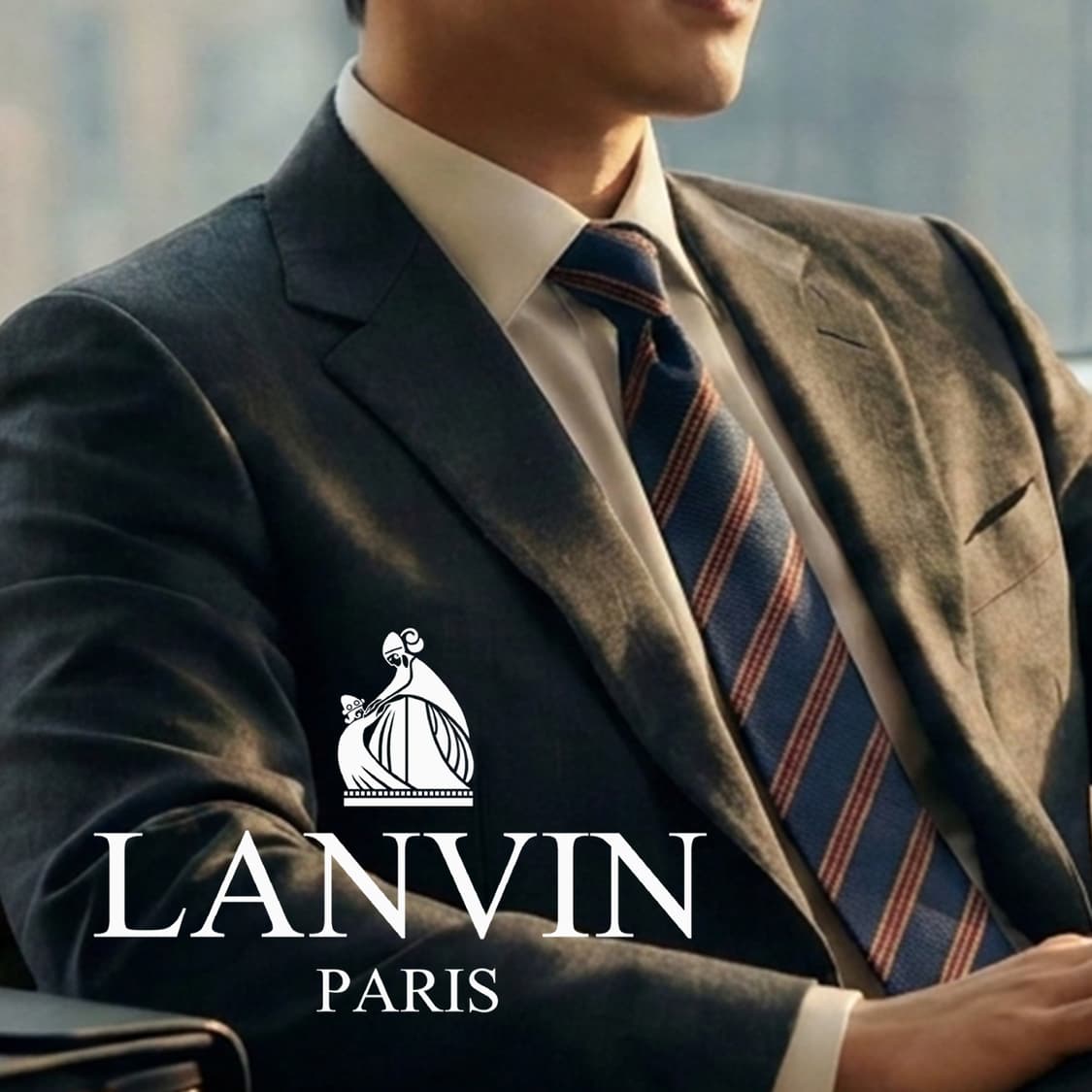 LANVIN 랑방 실크 네이비 스트라이프 넥타이 8cm A등급 E909
 상품이미지1
