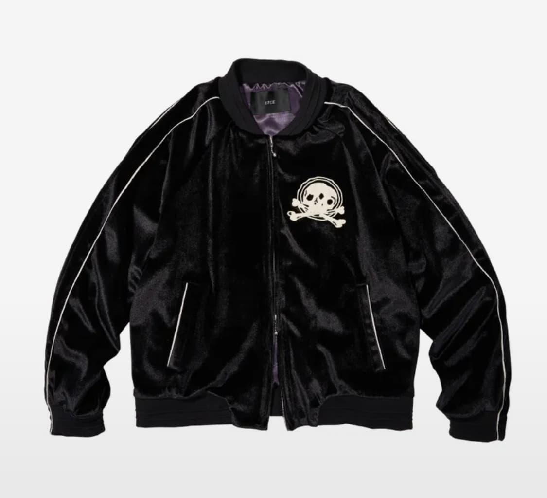 SKULL VELVET SOUVENIR JACKET (BLACK) 상품이미지1