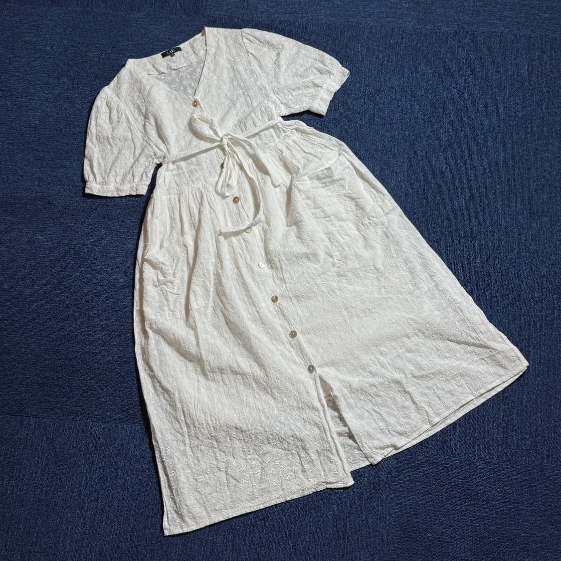 빈티지 화이트 버튼 원피스 상품이미지1