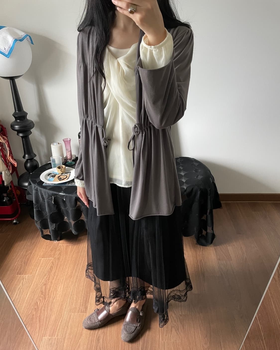 shirring robe cardigan 상품이미지7