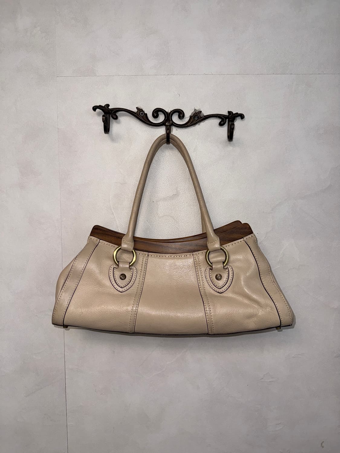 Pierre Cardin ivory wood shoulder bag 상품이미지4