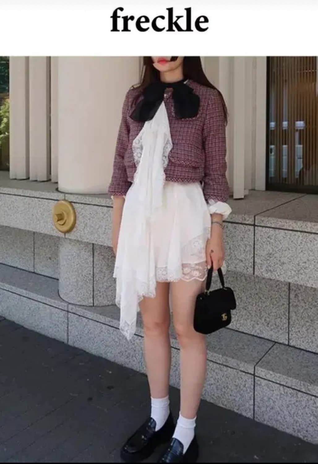 FRECKLE 프레클 메이드 헤리스 트위드 크롭 재킷 상품이미지2