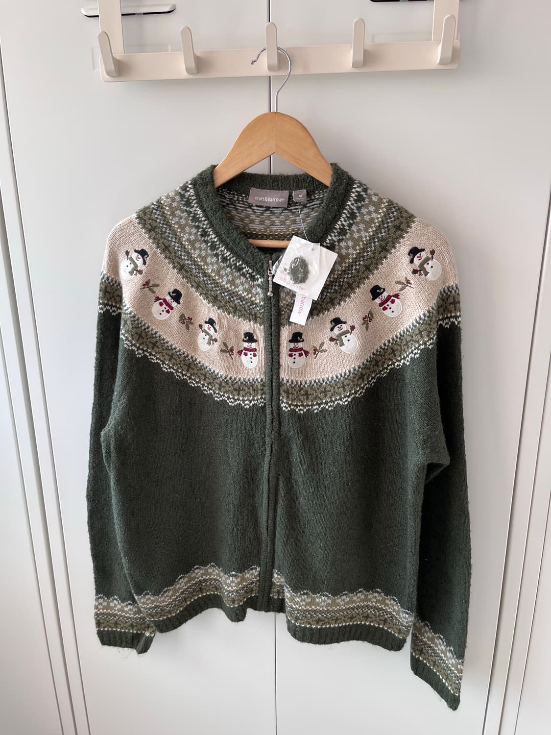 Croft & barrow 눈사람 자수 니트 가디건 그린 상품이미지7