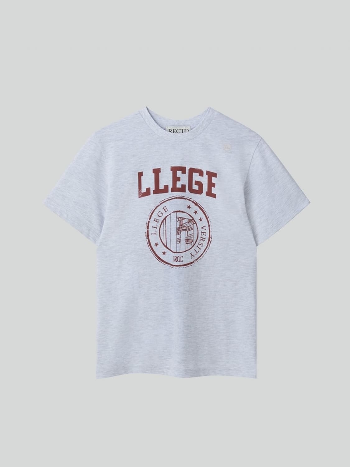 렉토 RECTO LLEGE 리지 로고 반팔티셔츠 그레이 상품이미지1