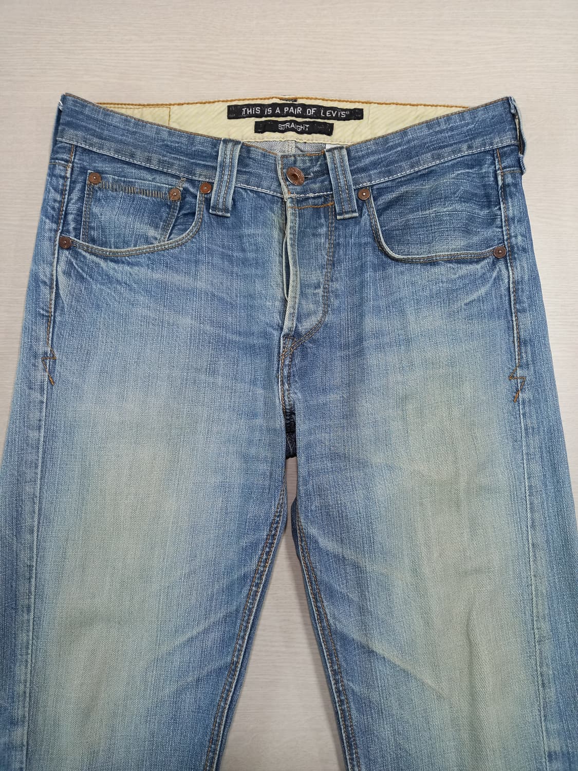 32 06's 리바이스521 워싱 일자진 연청 32-315 상품이미지3