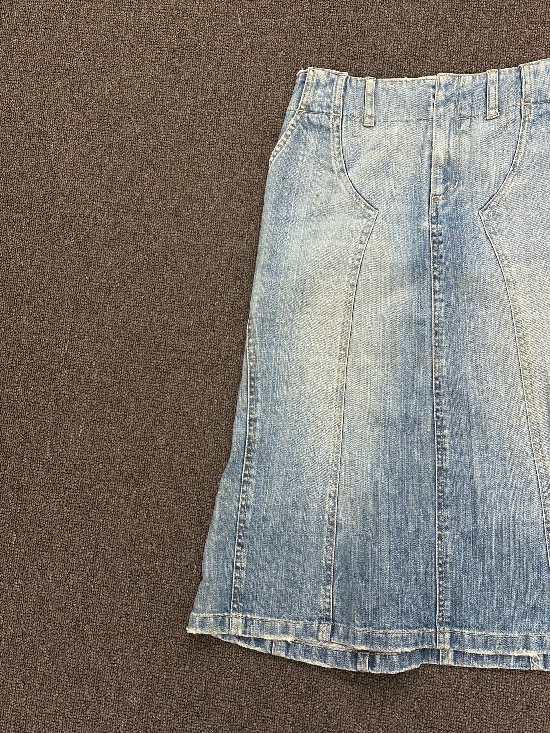 38)Japanese vintage 워싱 데님 미디 스커트 상품이미지2