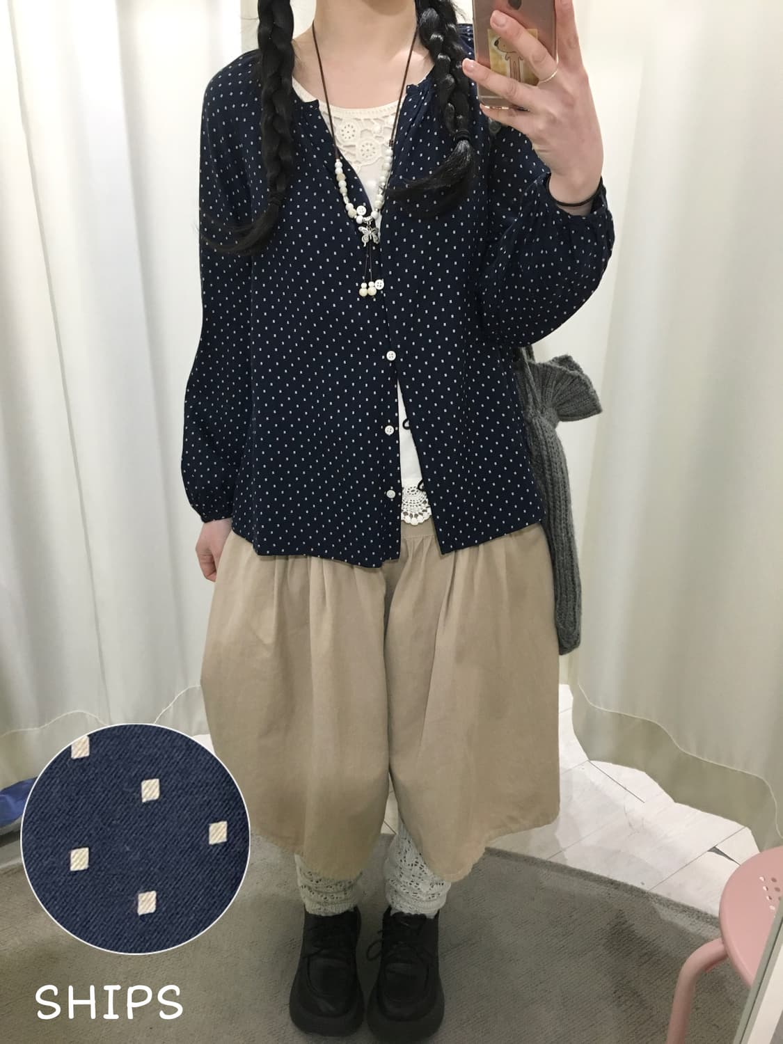 ships dot blouse 상품이미지1