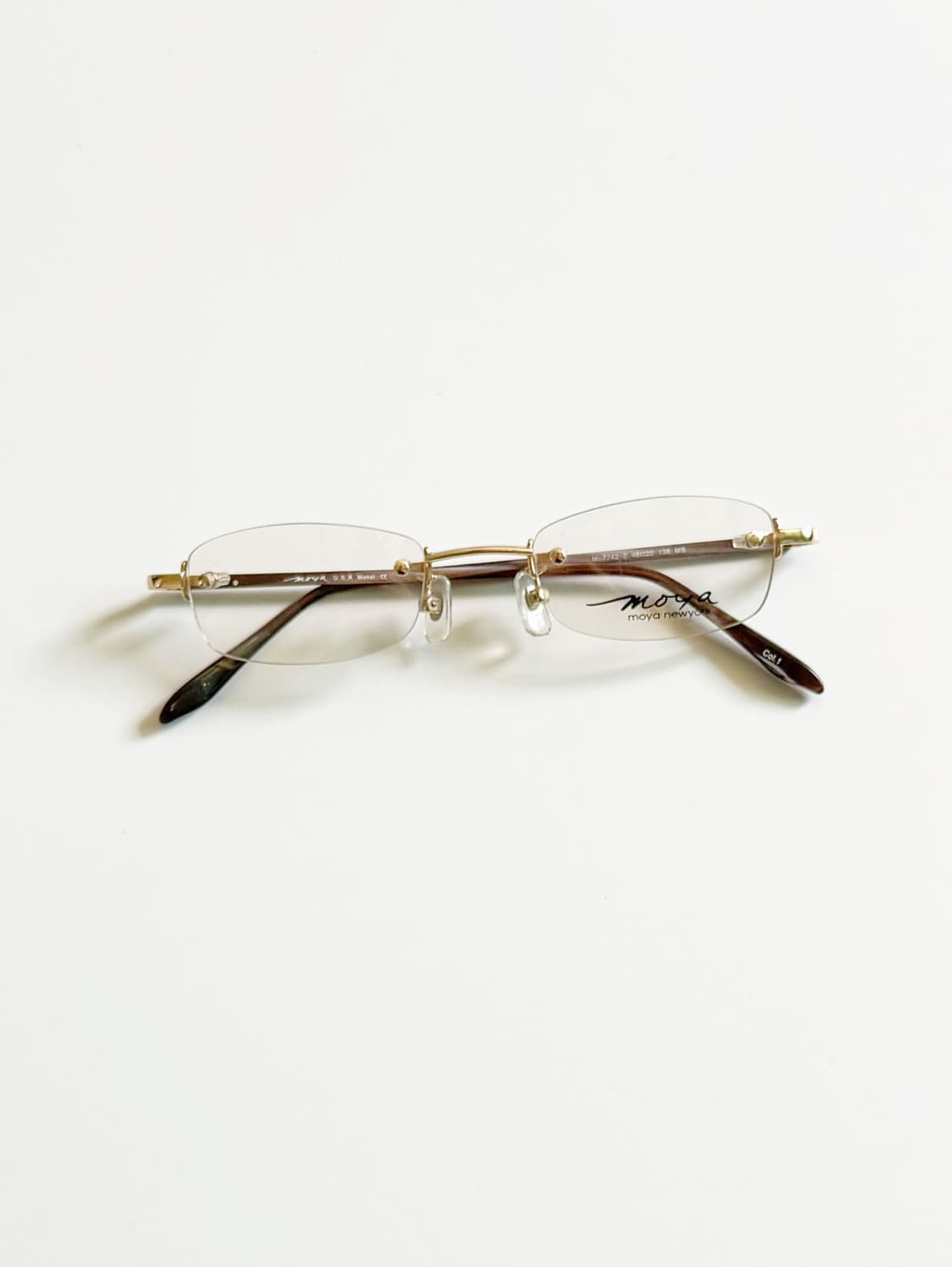 MOYA NEWYORK 골드 무테 스퀘어 메탈 빈티지 안경 상품이미지1