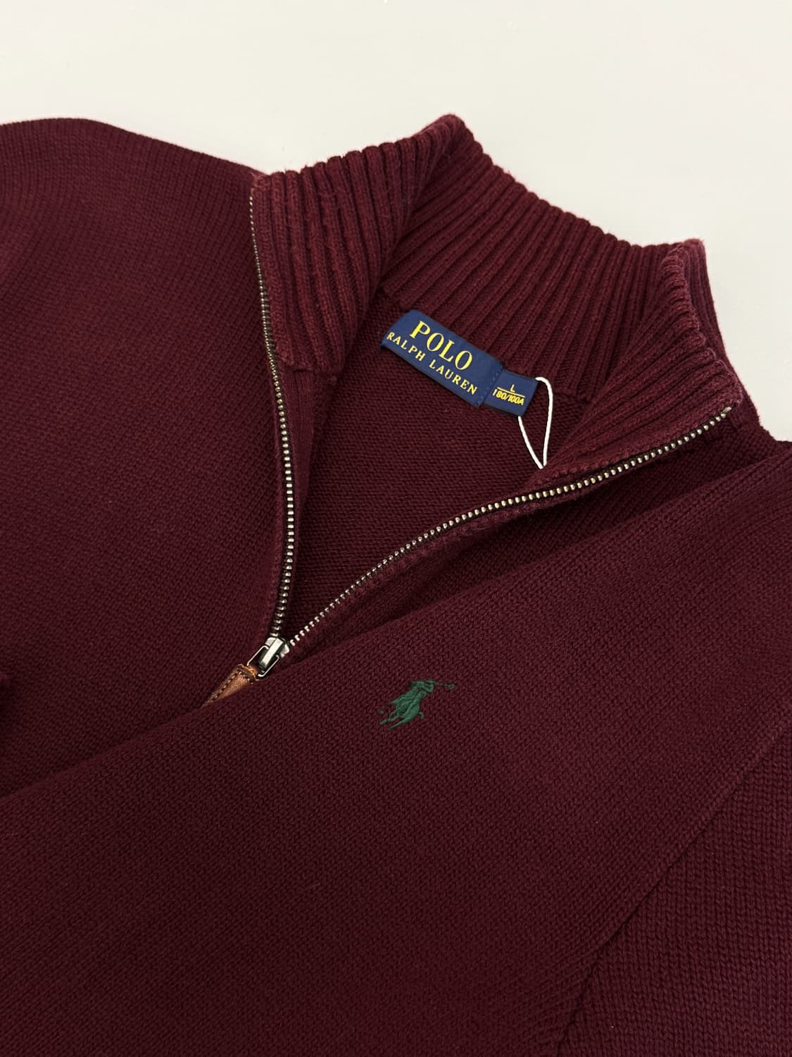 폴로 랄프로렌 루즈핏 신형 딥버건디 코튼 하프집 니트 상품이미지2