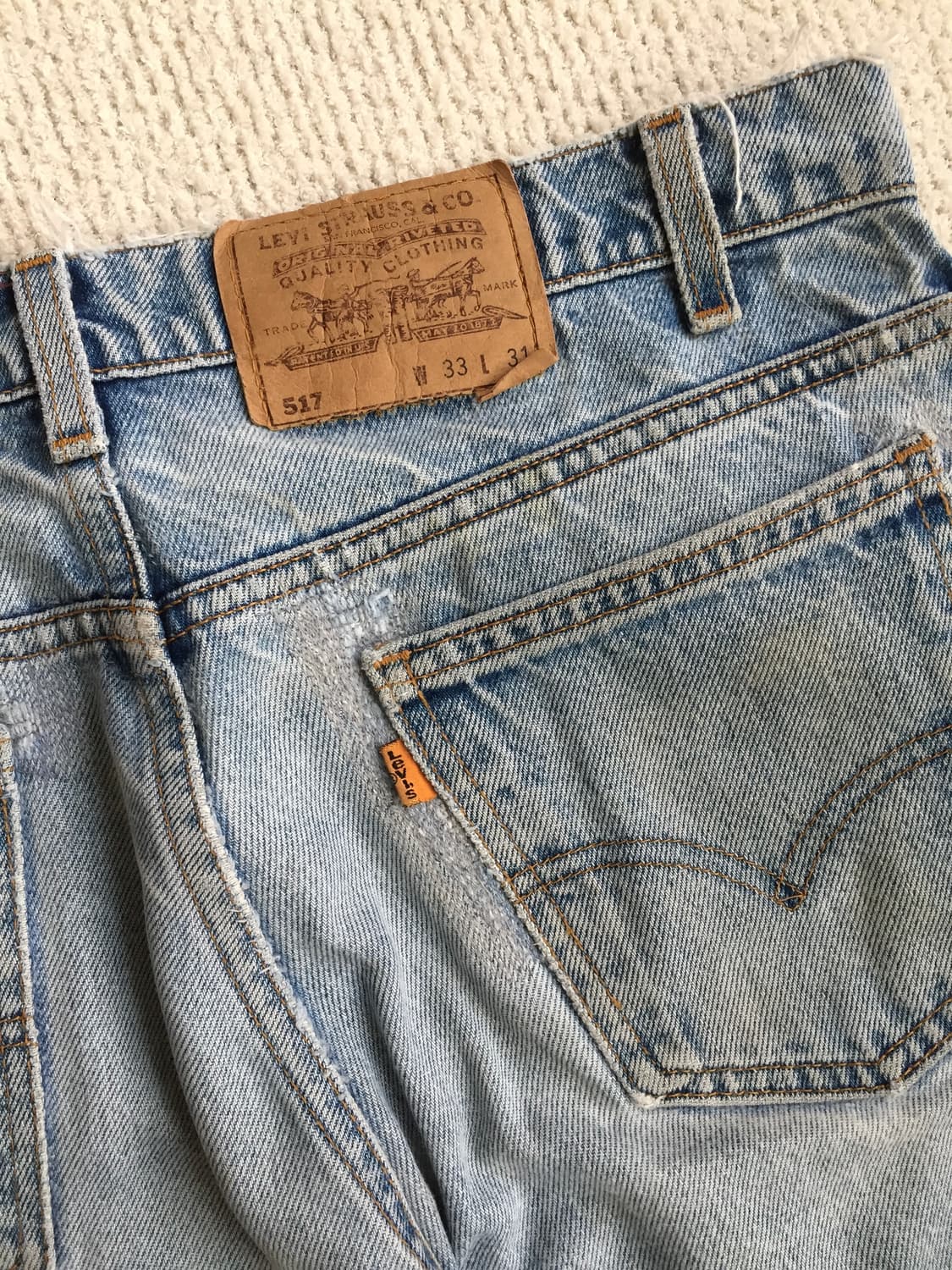 90‘s levis 517 연청 리페어 부츠컷 데님 상품이미지8