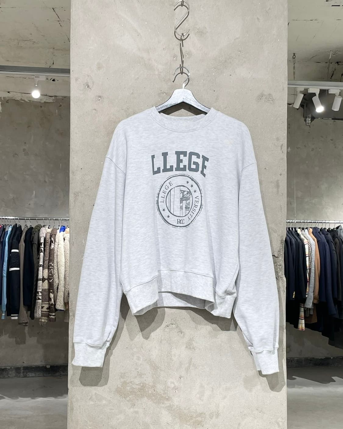렉토 멜란지 그레이 LLEGE 스웻 셔츠 상품이미지1