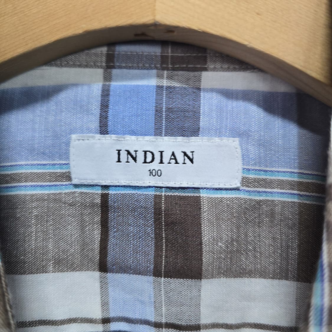  인디안(INDIAN) 체크 패턴 반팔 셔츠 100 상품이미지4
