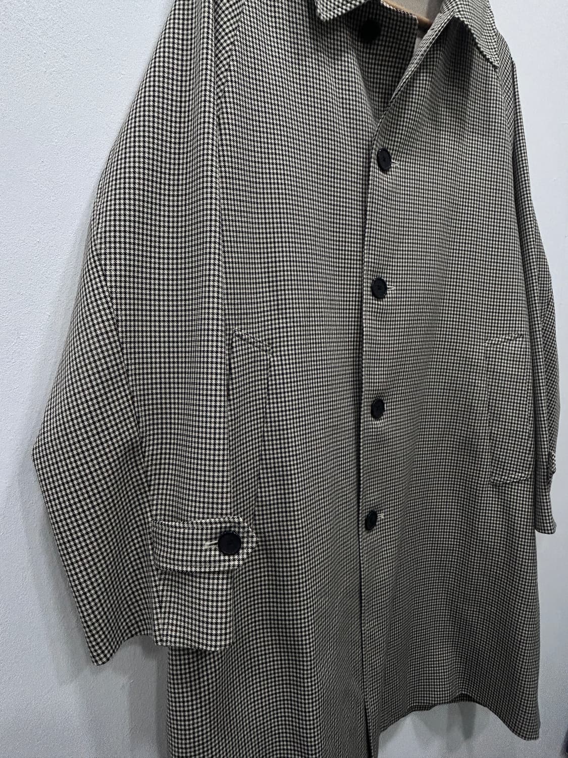새상품급 GU 지유 유니클로 하운드투스 체크 오버핏 코트 남성 M 상품이미지6