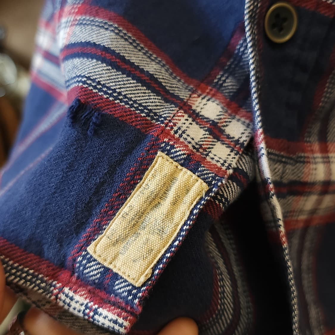 90s 아메리칸 빈티지 체크셔츠 헤비 플란넬 워크셔츠 빅체크 블루 xl 상품이미지9