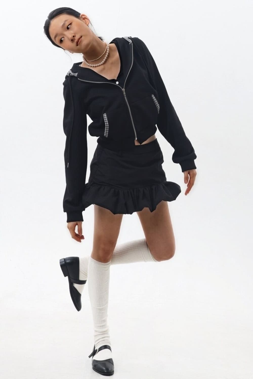 OWNSER 오운서 체크 오프닝 데일리 후디드 집업 상품이미지4