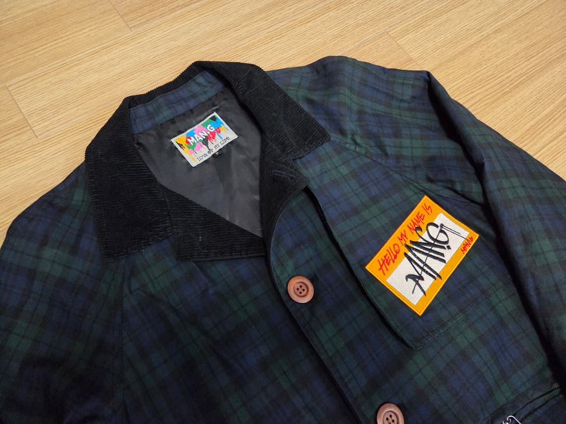 그라피스트 만지 그래피티 체크 롱 코트 상품이미지3