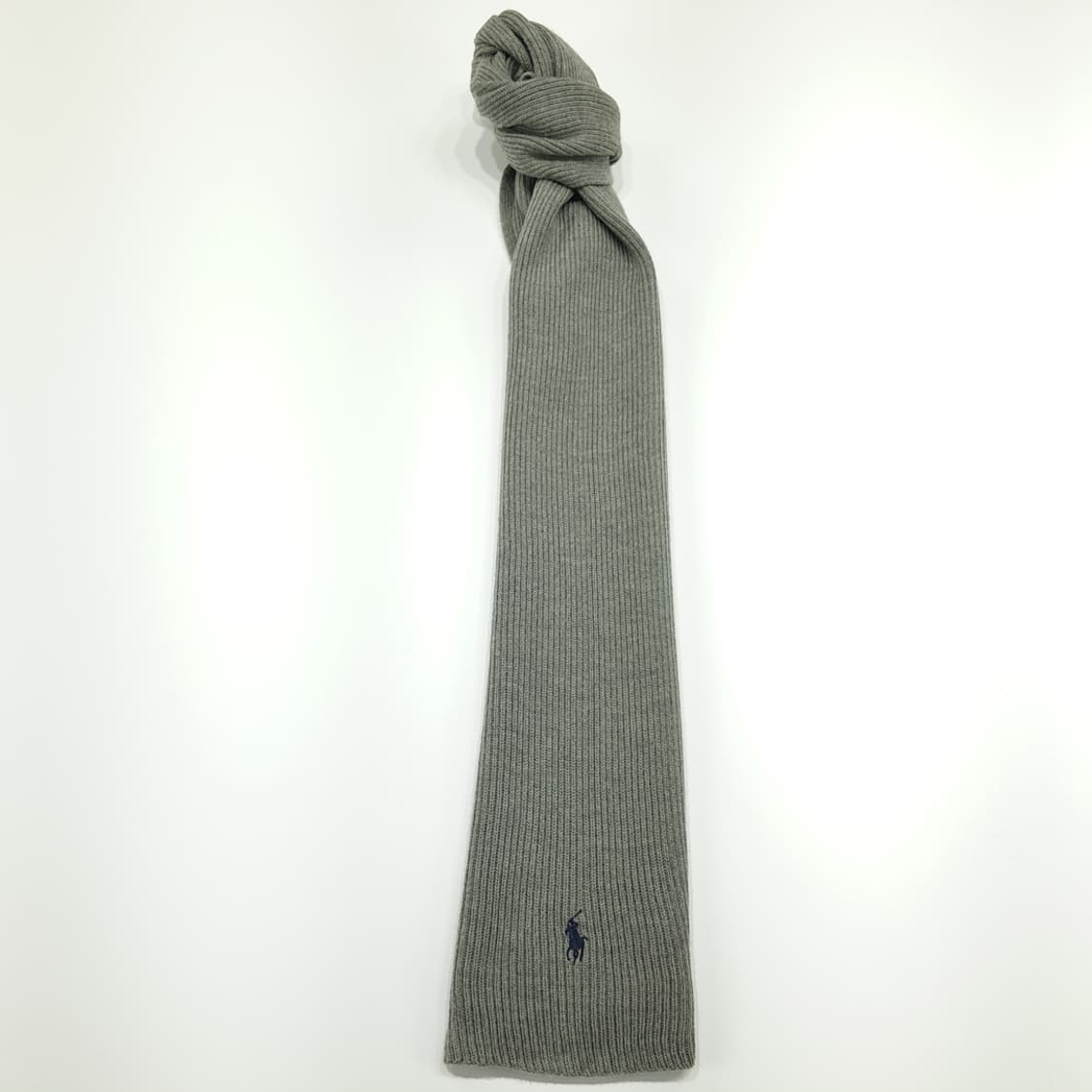 MX286 폴로 랄프로렌 더스티그레이 울 니트 목도리 머플러 상품이미지4