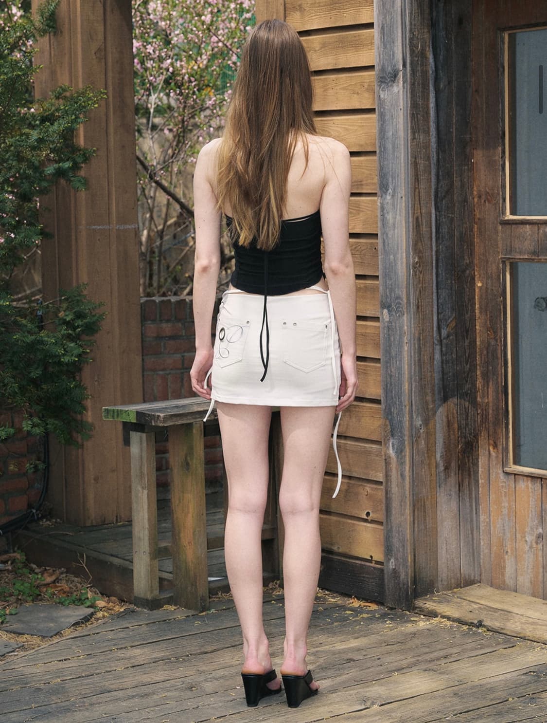 플리즈노팔로우 로나 아일렛 미니 스커트 아이보리 상품이미지6