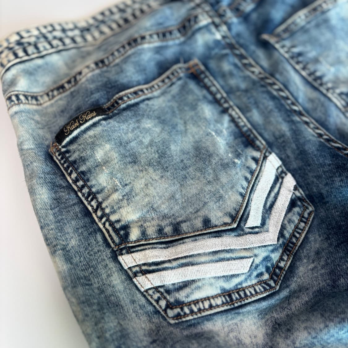 칼카니(Karl Kani) 90s 올드스쿨 스노우 워싱 데님 상품이미지5