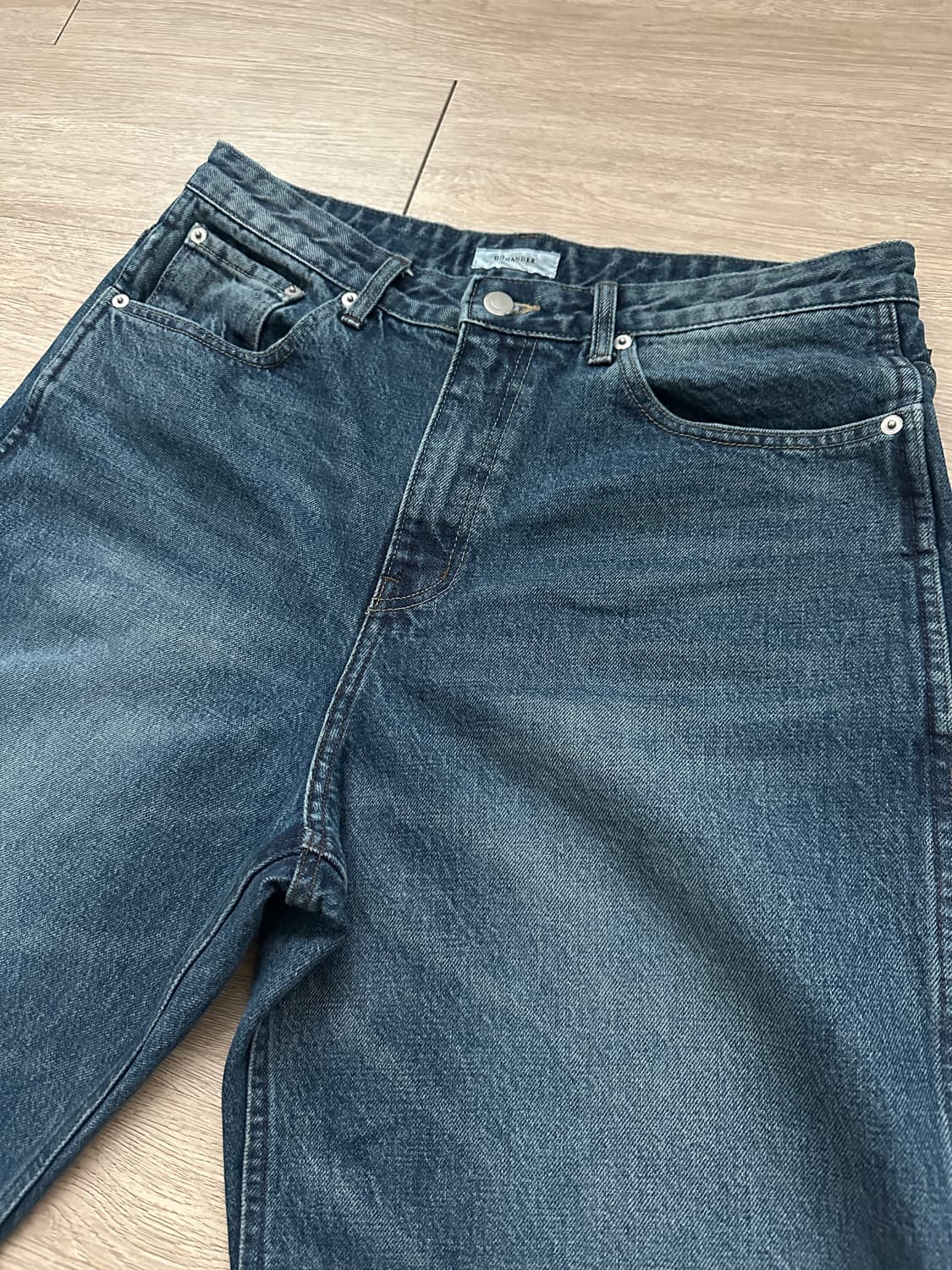 히즈핸더 WASHED WIDE DENIM PANTS BLUE - 3 상품이미지2