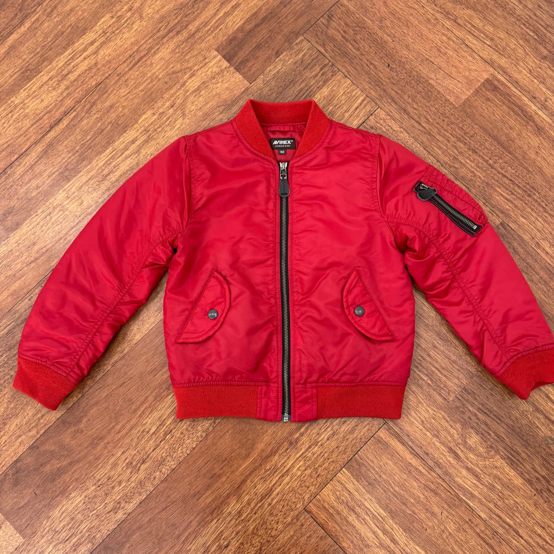 140 AVIREX 아비렉스 키즈 빅로고 레드 MA-1 항공점퍼 자켓  상품이미지2