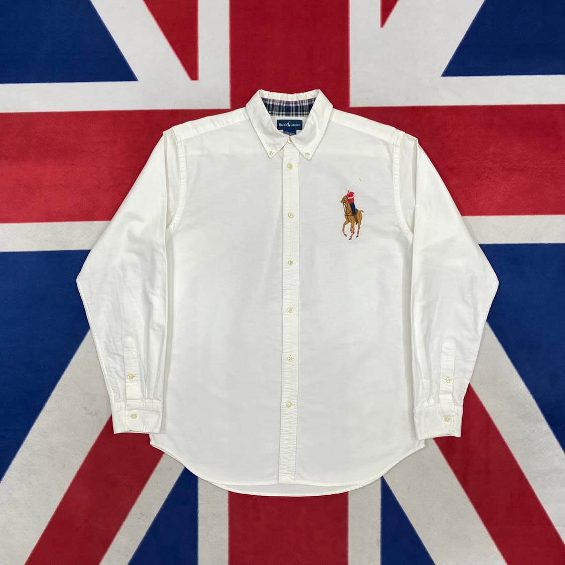 폴로 화이트 빅포니셔츠 실측M  상품이미지1