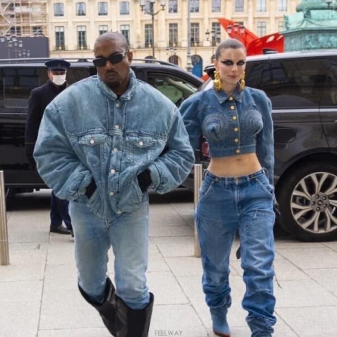 발렌시아가 패디드 데님 자켓 블랙 상품이미지3