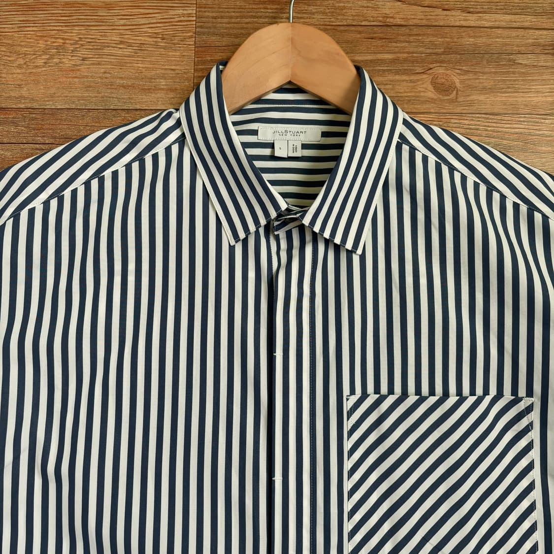 질스튜어트 S 루즈핏 스트라이프 셔츠 남방 새제품급 상품이미지2