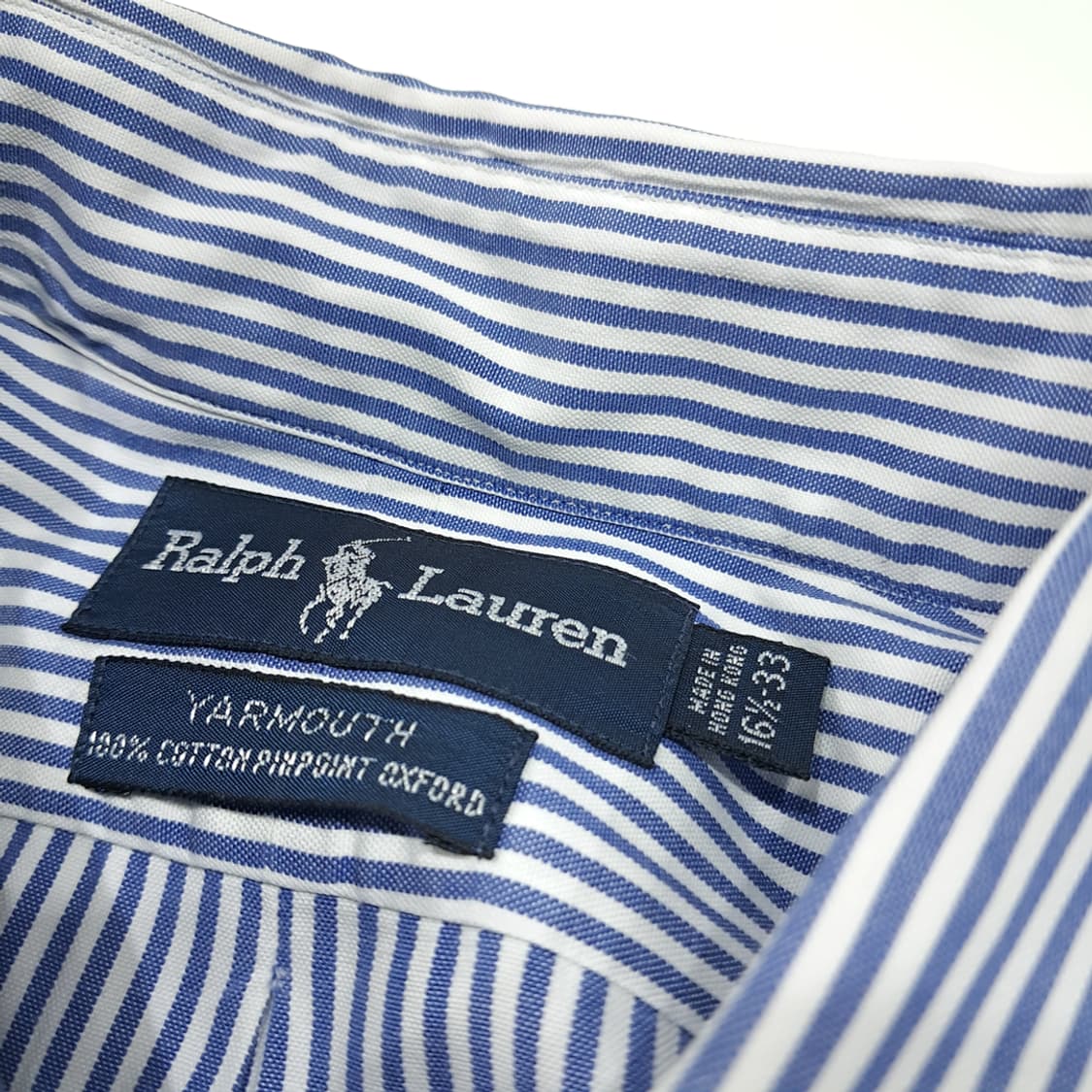 CL539 XL 폴로 90s 홍콩판 스트라이프 클래식 블루 셔츠 남방 상품이미지3