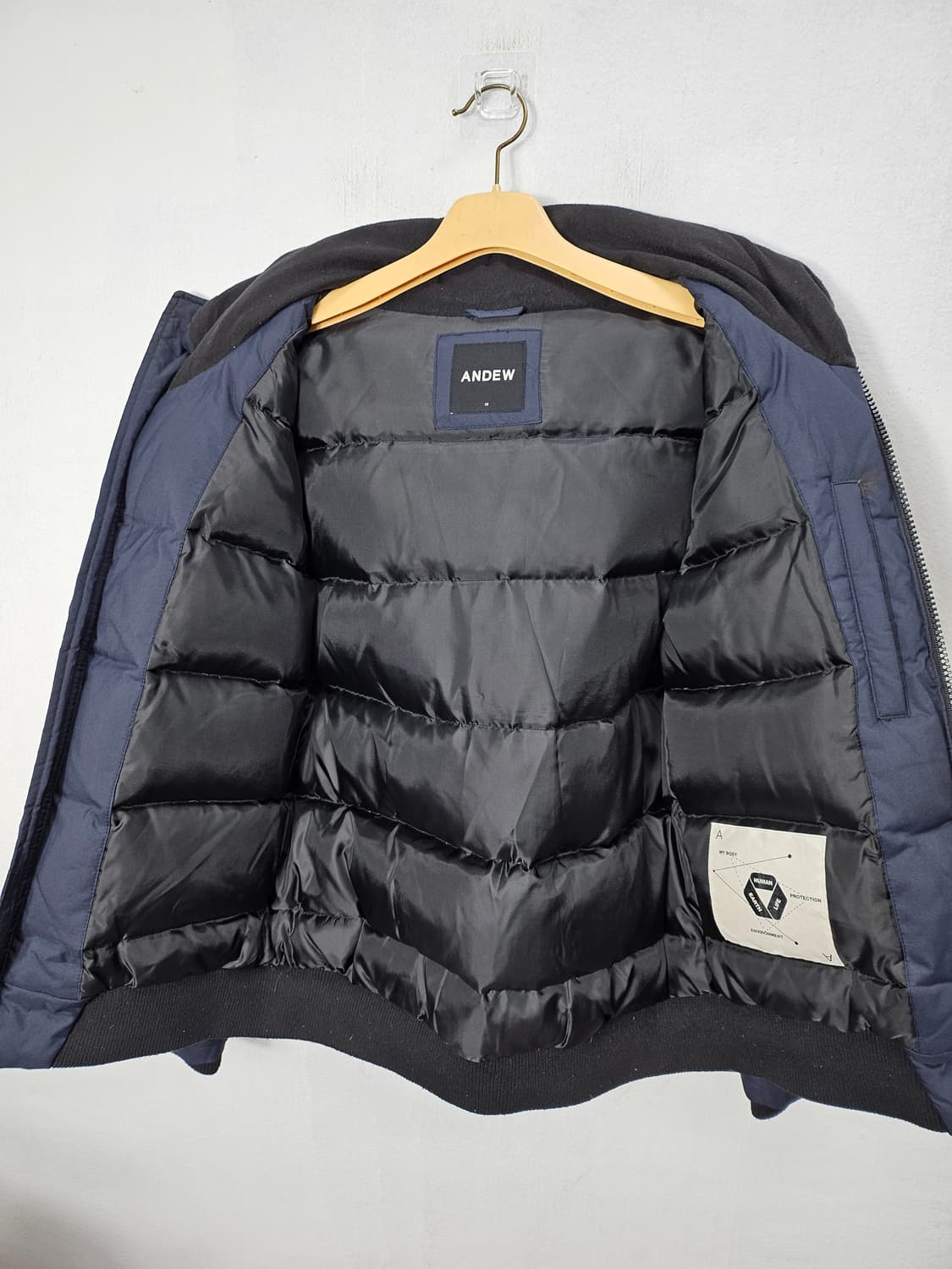 앤듀 네이비 후드다운패딩 자켓 95 M 상품이미지7