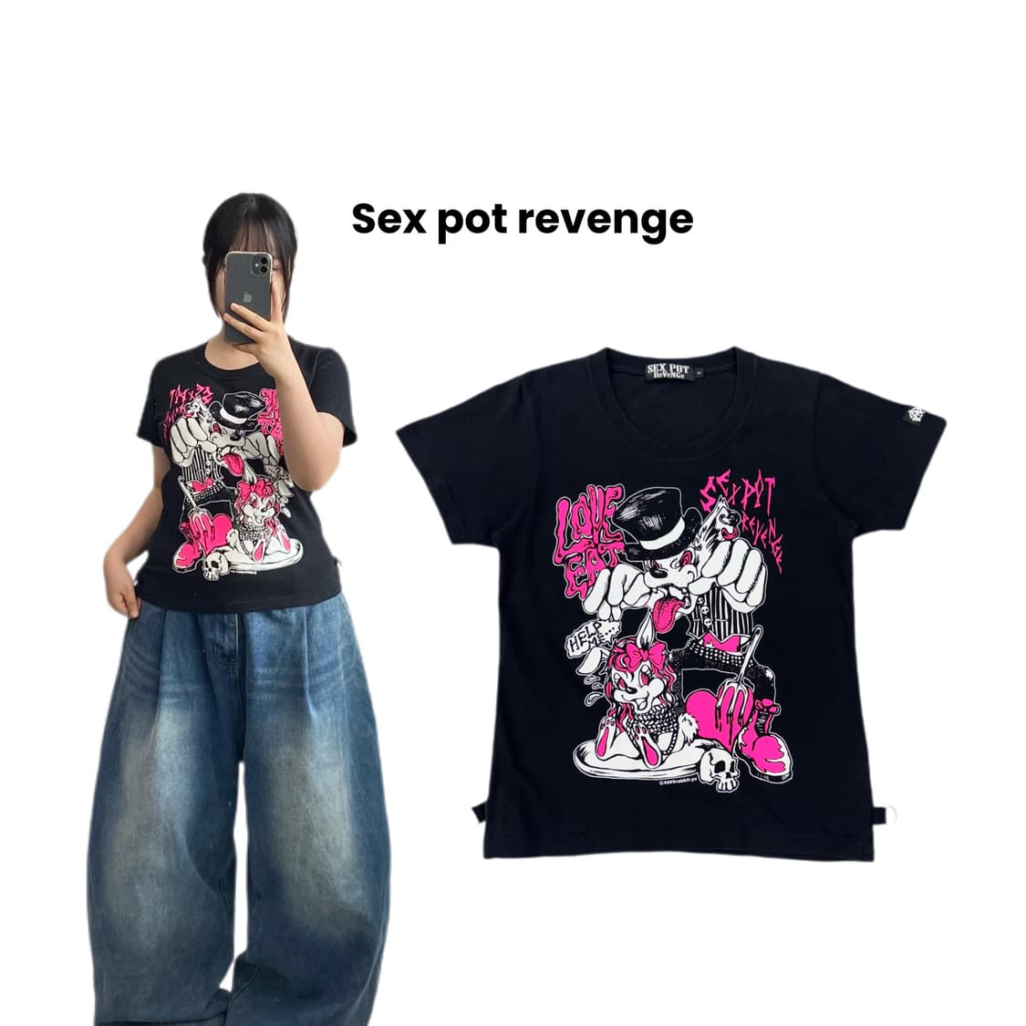 sexpotrevenge 섹스팟리벤지 제팬 락 펑크 반팔 티셔츠 상품이미지1