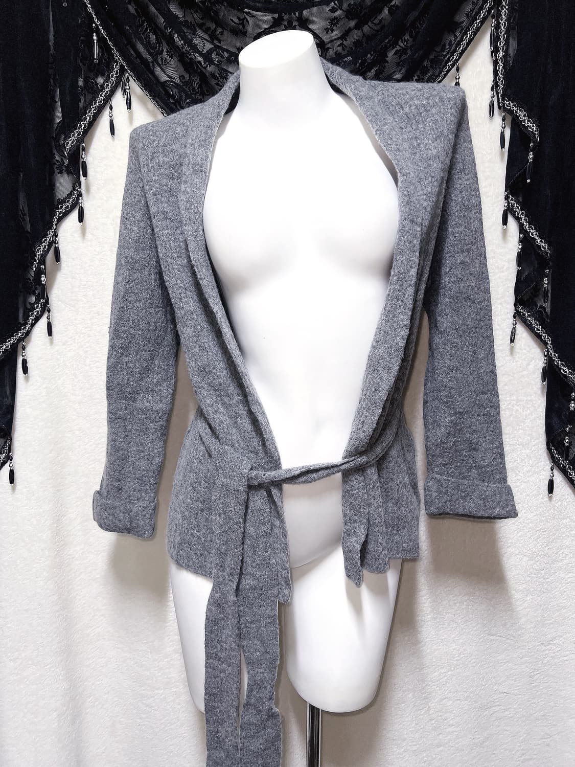 오리엔탈 윈터페어리 그런지 그레이 벨트 니트가디건 로브 갸루 펑크 핀터 상품이미지7