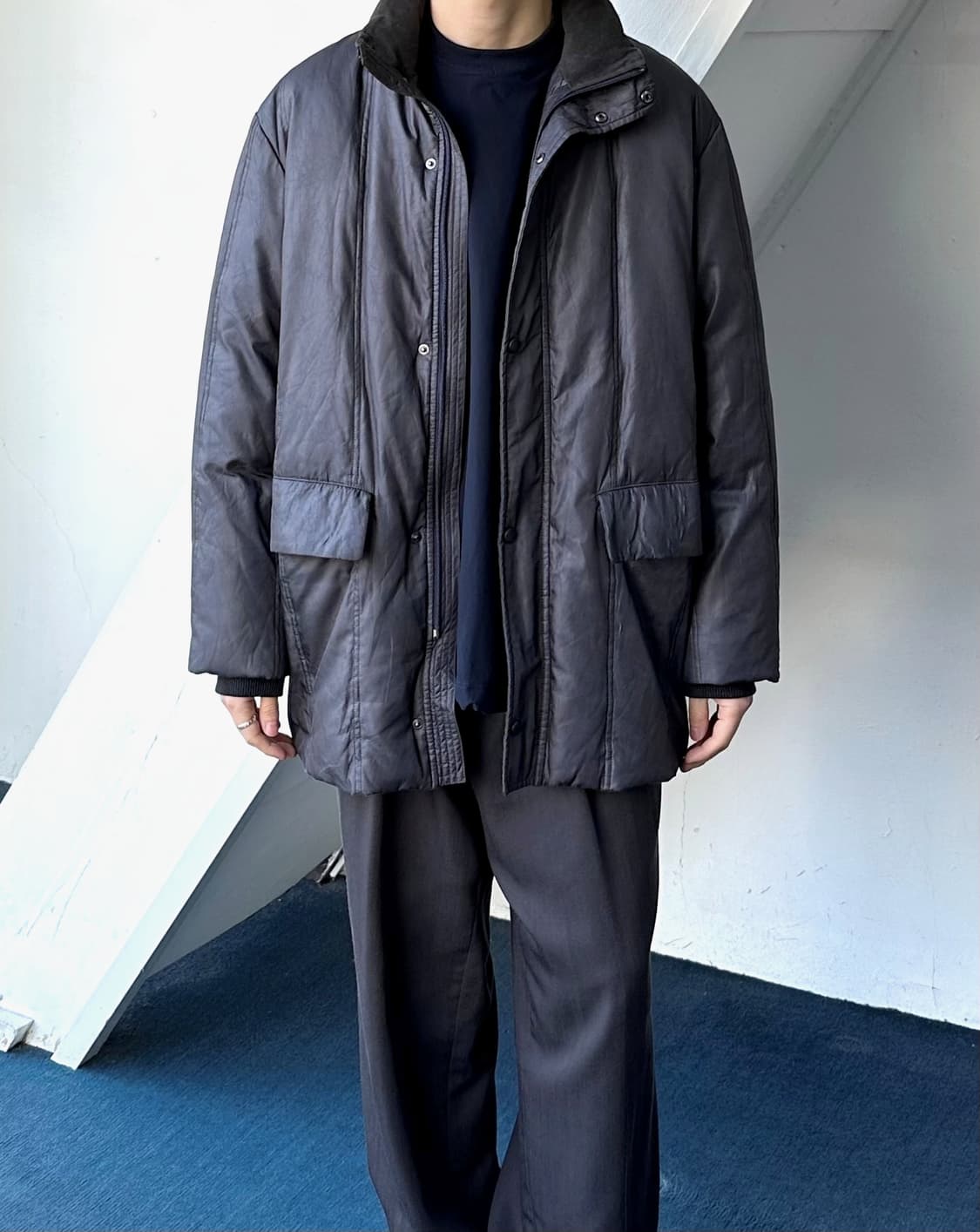 Down padded stand collar field jacket 상품이미지9