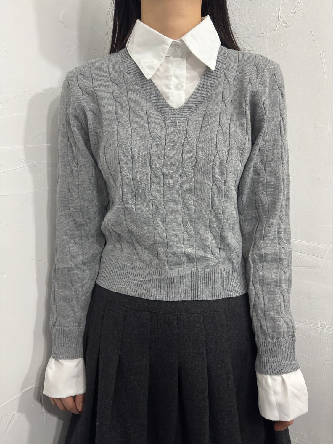 shirt layered knit 상품이미지1
