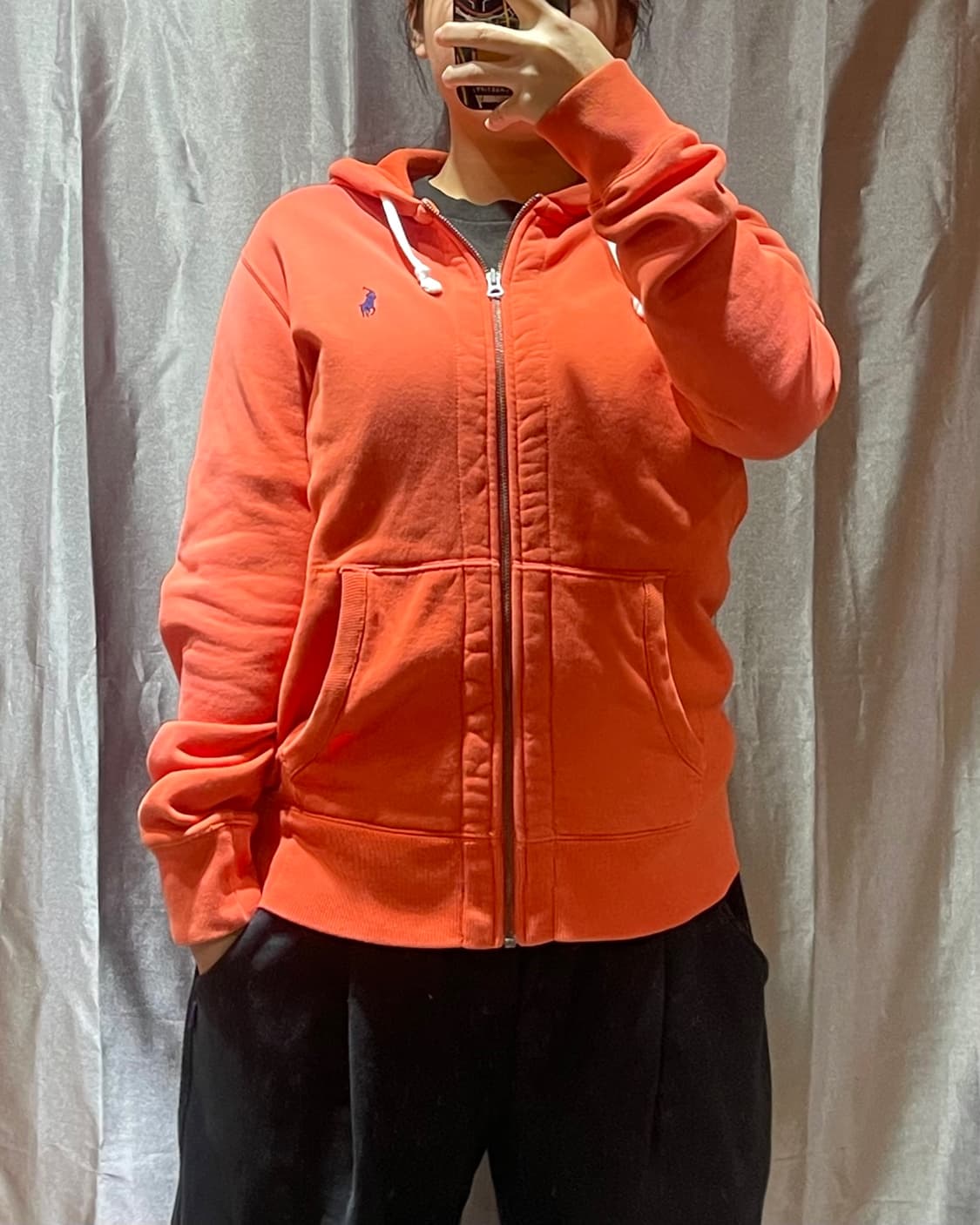 S 폴로랄프로렌 오렌지 와플 후드집업 상품이미지1