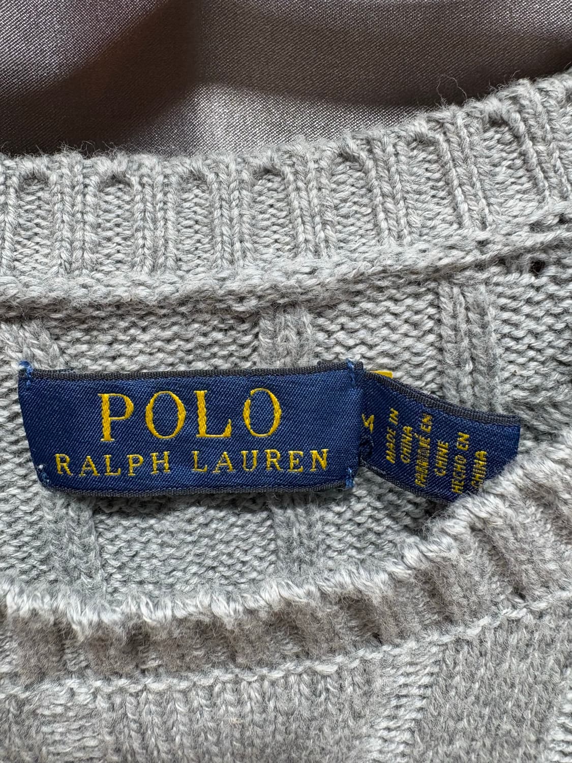 M 폴로랄프로렌 그레이 케이블 니트 상품이미지5