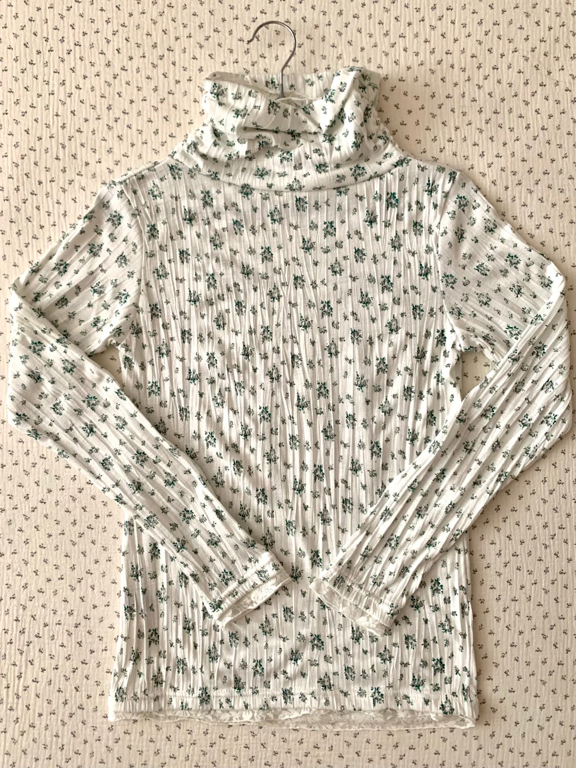 초록 모리 플라워 레이스 폴라티 상품이미지2