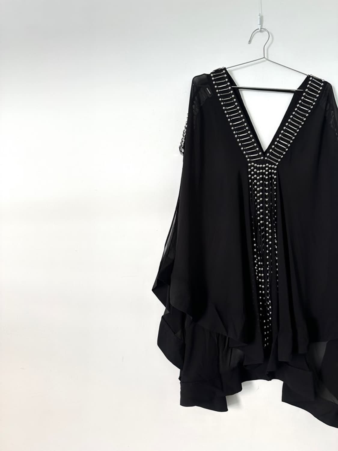 beads work layered top / black 상품이미지2