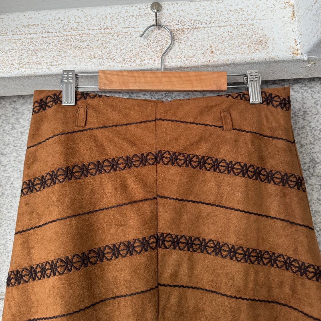 VTG JPN 웨스턴 스웨이드 미디 스커트 상품이미지3