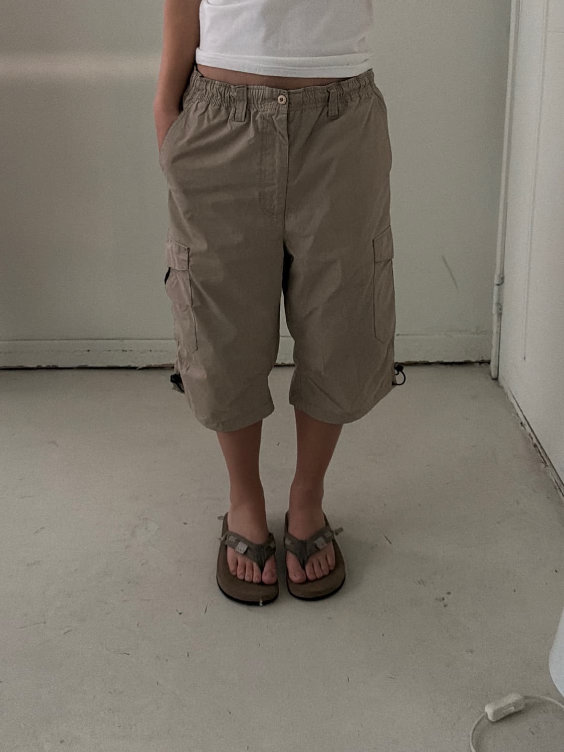 일본빈티지 Airwalk 베이지 카고 하프팬츠 상품이미지1